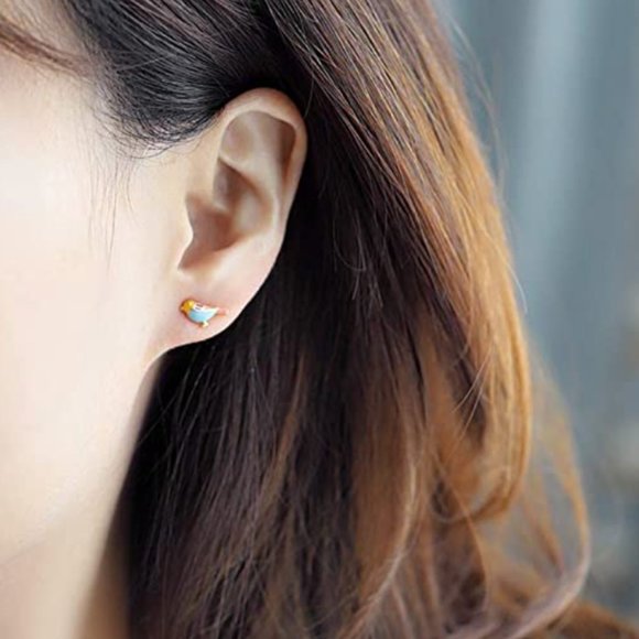 Anthro Cute Bird Stud Earrings - Picture 2 of 6